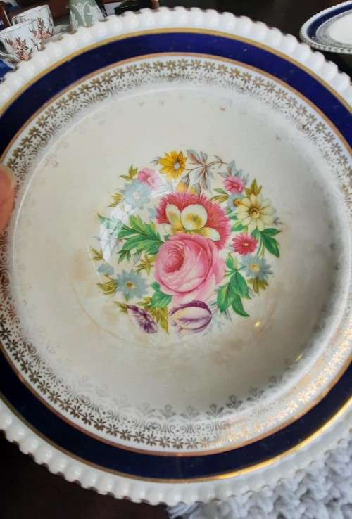 4 x Cardinal Royal Ascot lavish cobalt hand painted bowls - made in England