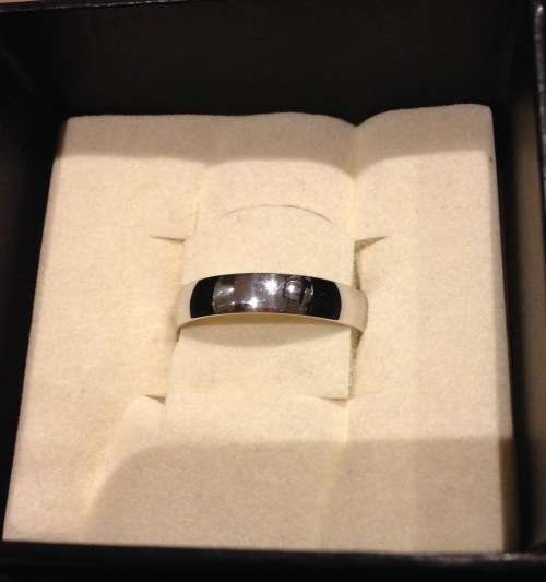9 ct plain white gold wedding band