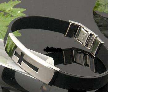 rubber band and stainless steel bracelet