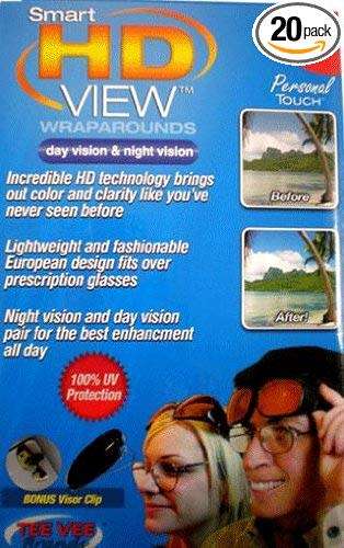 Smart HD View Wraparounds - Day vision & Night vision + free Clip