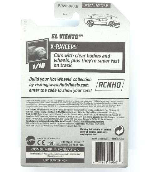 HOTWHEELS EL VIENTO X-RAYCERS  - Long Card USA Only  - FJW90-D9C0B Treasure Hunt 2017