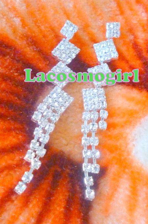 Chic Diamante Earrings - 8.5cm length
