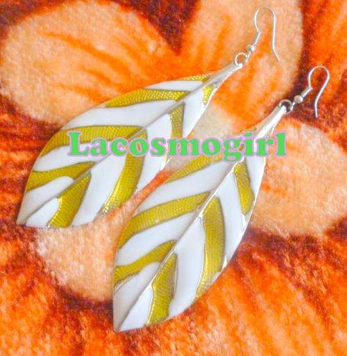 New Arrivals - Spring & Summer Range - Printed Leaf Shape earring - 9cm length