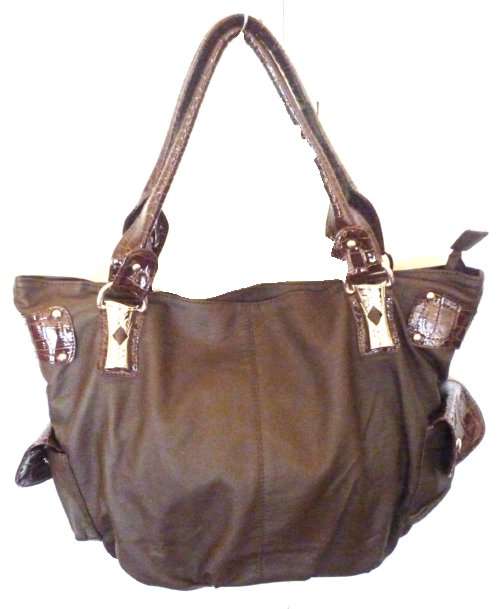 TRENDY LADIES HANDBAG AVAILABLE IN BLACK OR BROWN - 45cm X 30cm