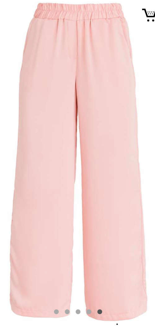 Edit Collection Wide Leg Satin Pants Pale Pink - Size 36