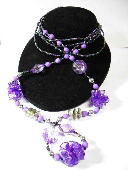 CRAZZZY R1 AUCTION - LONGER LENGTH BEAD NECKLACE - PURPLE