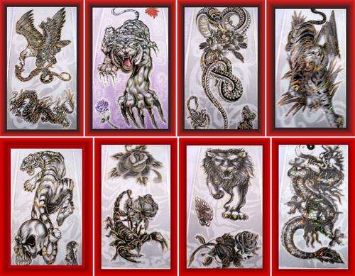 CRAZZZY R1 AUCTION - 8 FUNKY TEMPORARY TATTOO'S