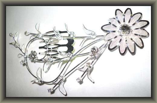 STUNNING SILVER & DIAMANTE HAIR SLIDE