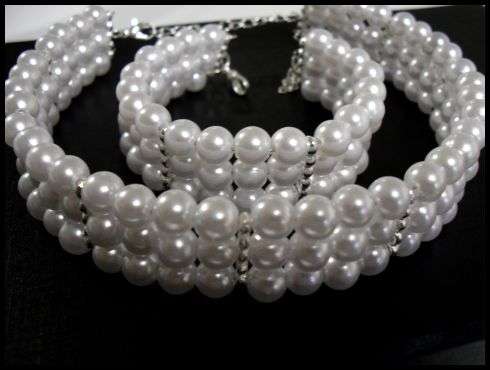 3 IN 1 PEARL JEWELLERY SET - NECKLACE, BRACELET & EARRINGS