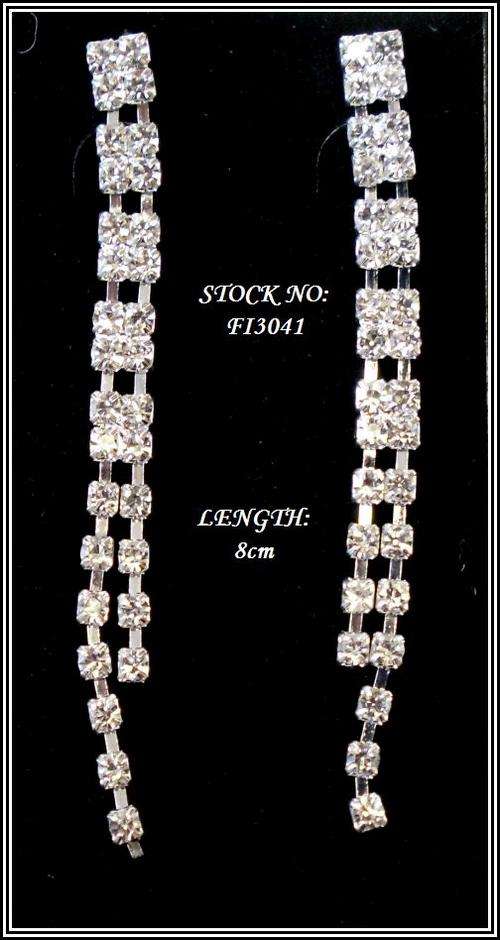 CRAZZZY R1 AUCTION - DIAMANTE LONGER LENGTH EARRINGS - 8cm