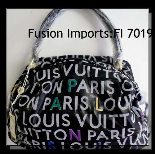 LOUIS VUITTON LV BLACK HANDBAG - 39cm X 22cm