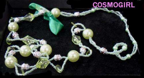 CRAZZZY R1 AUCTION***PEARL BEAD NCKLACE WITH SATIN BOW***