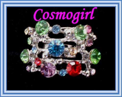 CRAZZZY R1 AUCTION - RHINESTONE MULTI COLOUR RING - ADJUSTABLE BAND