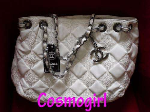 WHITE CHANEL HANDBAG - 42cm X 26cm