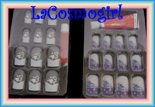 CRAZZZY R1 AUCTION - 2 sets of glue on nails - pretty up your hands for summer