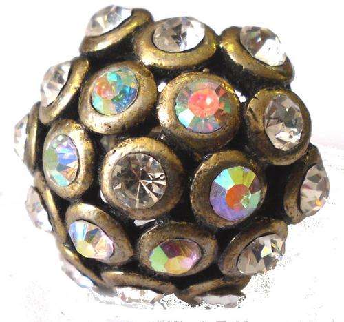 ANTIQUE RING WITH DIAMANTES - ADJUSTABLE BAND