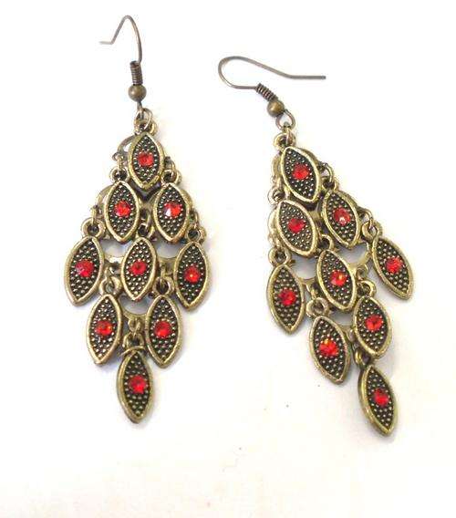 CRAZZZY R1 AUCTION - ANTIQUE EARRINGS WITH RHINESTONES - 6.5cm