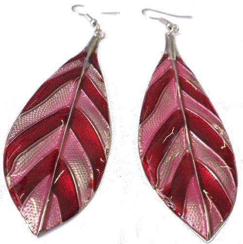 CRAZZZY R1 AUCTION - STUNNING SUMMER LEAF SHAPE EARRINGS - 10.5cm