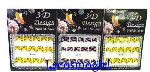 CRAZZZY R1 AUCTION - 3 PACKS OF 3D NAIL ART STICKER TIPS