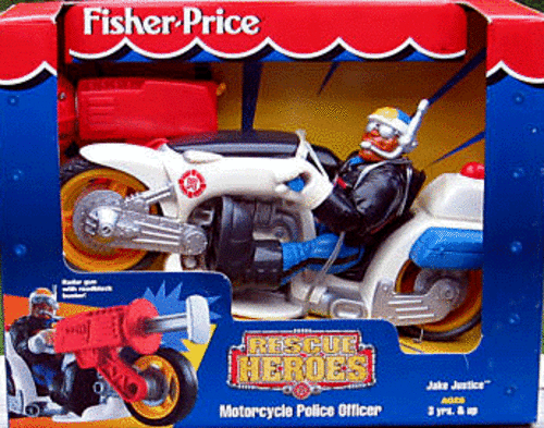 Fisher Price Rescue Heroes - Jake Motorcycle Police Officer!!!