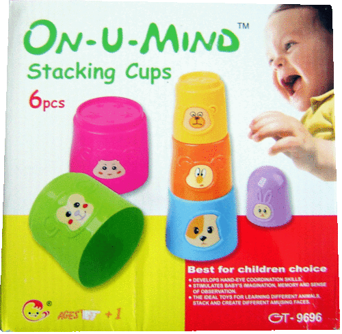 6 Piece "On-U-Mind" Colorful Stacking Cups!!!