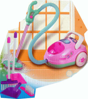Kid's Toy Clean-Up Set with Working Vacuum Cleaner!!!!