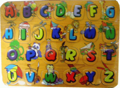 "Alphabet" Wooden Puzzle - Bright Colours