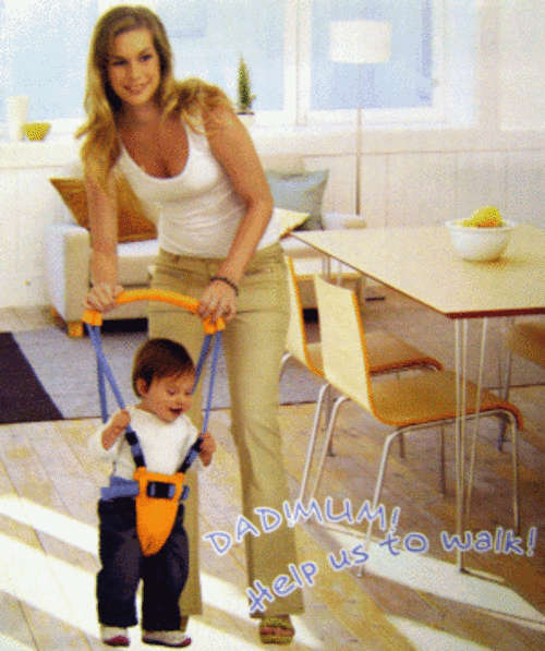 The Original "MOBY BABY"  - Moon Walk - Help Baby Walk without bending!!!