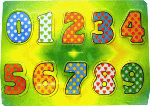 Large "Numbers" Wooden Puzzle - Bright Colours