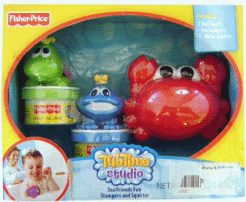 *** Fisher Price TubTime Studio Sea Friends Fun Stampers and Squirter ***