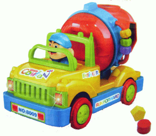 NEW!!! Intelligence Toys Cartoon "Mixer" Truck and Shape Sorter with Lights and Sounds