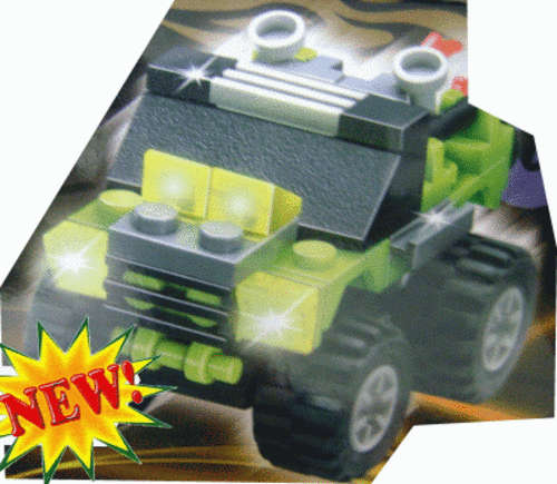 NEW!!! "52 Pieces" - Build up Action Car with "Pull Back" Action - High Quality Lego Compatible Piec