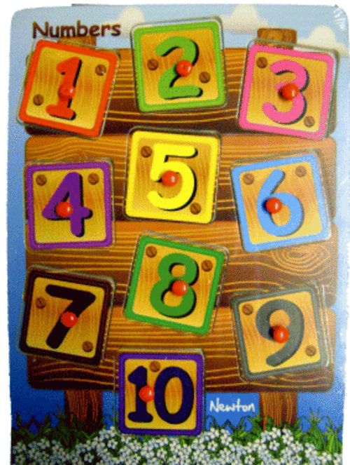 BRAND NEW !!! Newton Easy Grip Range - *** "Numbers on a Board" Wooden Puzzle ***