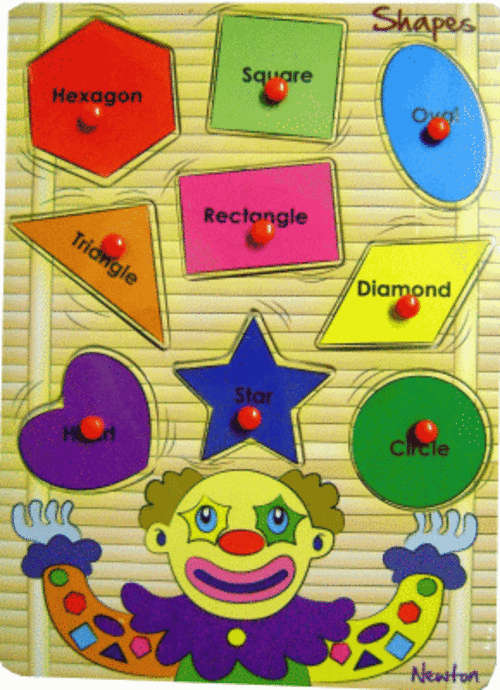 BRAND NEW !!! Newton Easy Grip Range - *** "Clown Juggling Shapes" Wooden Puzzle ***