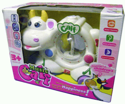 New!!! *** "Music Calf" - Bump 'n Go, Music, Spinning Light Wheel and Moving Mouth!!! ***