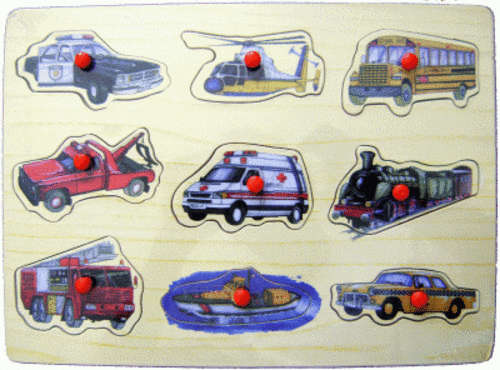 NEW!!! Easy Grip Range *** Modes of Transport Wooden Puzzle ***