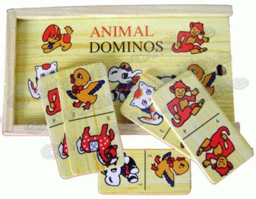 *** Wooden "Animal" Dominoes - "30" Pieces ***
