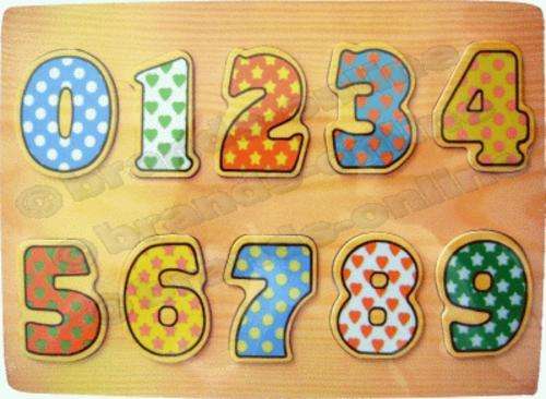 Large "Numbers" Wooden Puzzle - Bright Colours