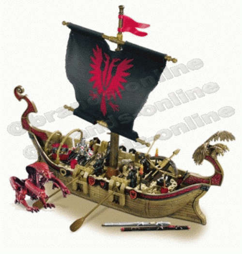 *** Original Mega Bloks Legends Of King Arthur Attack Action Warship *** -176 Pieces, Motor Action!!
