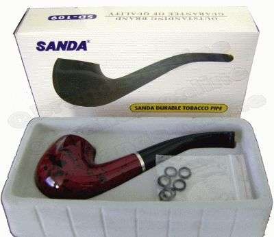 *** Original  SANDA Gloss Finish Durable Tobacco Pipe with Extra Rings ***