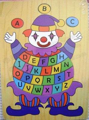 *** "CLOWN" Alphabet Wooden Puzzle ***