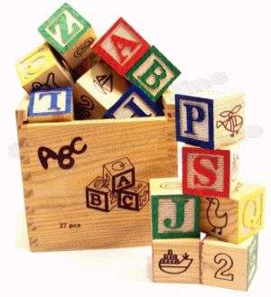 Brightly coloured "ABC" Block 27 Pcs!!! - Wood blocks are a classic toy for children of all ages