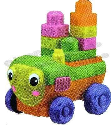 NEW!!! *** Block Build-On Car Especially for Baby inc. 10 Block Pieces!!! ***