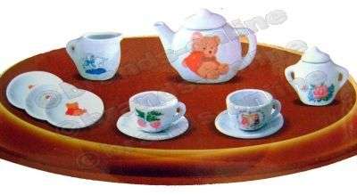 *** 11 Pieces Mini Porcelain Play Tea Set ***