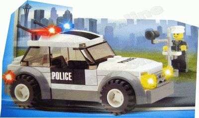 ***  "69 Pieces" - Build up Police Car with Figurine - High Quality Lego Compatible Pieces ***
