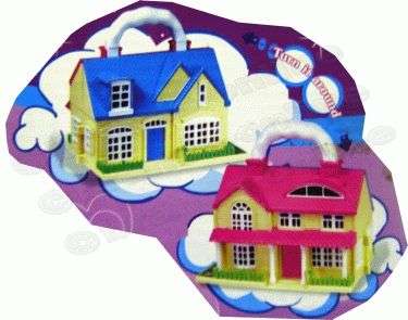 NEW!!! Carry Around 2-in-1 Doll House with 17 Playing Pieces