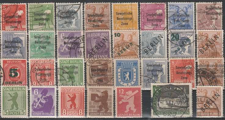 GERMANY/ RUSSIAN/BERLIN/ ZONE: 1948: OPTD AND : USED AND MH COLLECTION