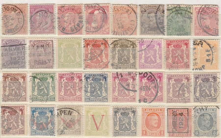 BELGIUM: EARLY USED COLLECTION: 5 SCANS