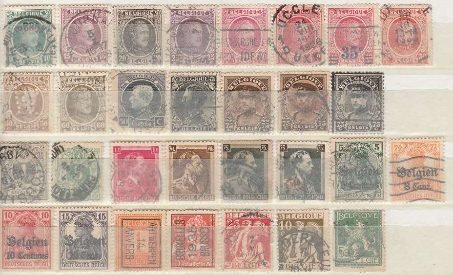 BELGIUM: EARLY USED COLLECTION: 5 SCANS