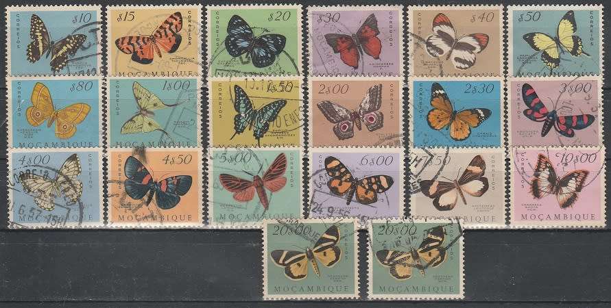 MOCAMBIQUE: BUTTERFLY SET: USED TO TOP VALUE